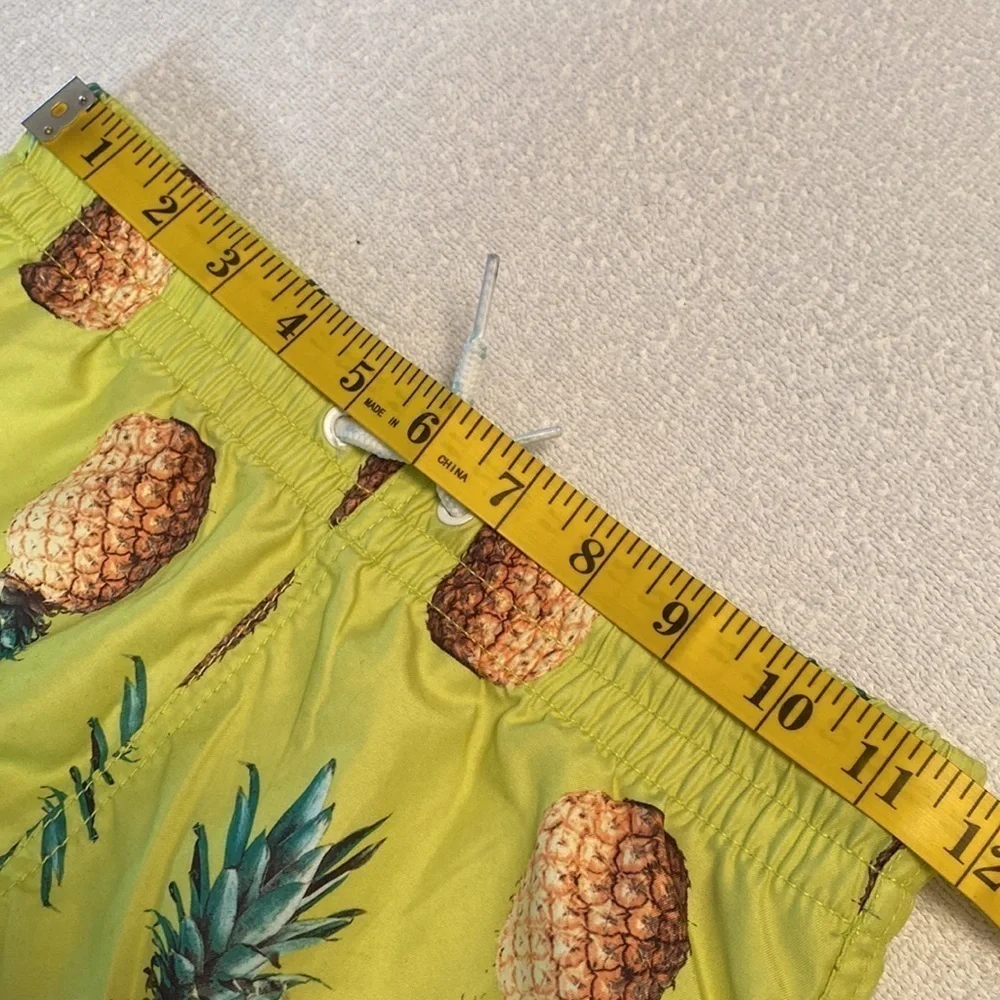 Old Navy swim trunks lined pineapple print elastic waist lined size medium